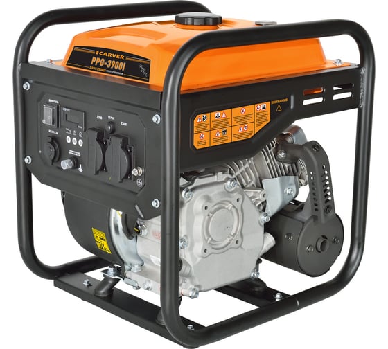 Инверторный генератор CARVER ppg -3900i 3/3,3квт, 220/12в, 2 розетки, дисплей 01.020.00035 1