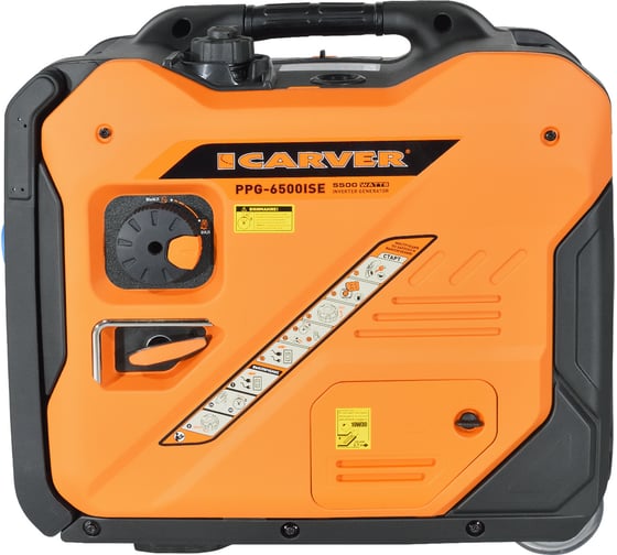 Инверторный генератор CARVER ppg -6500ise 3,5/4,0квт, 220/12в, 2 роз.,usb, дисплей,колеса 01.020.00046