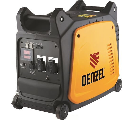 Инверторный генератор 3,5 кВт, 220В, цифровое табло, бак 7,5 л, DENZEL GT-3500i X-Pro 94644