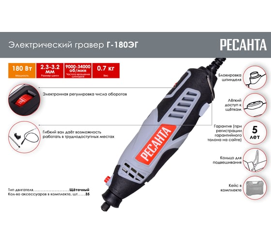 Электрический гравер Ресанта Г-180ЭГ 75/4/1