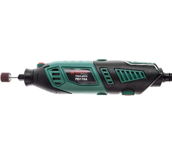 Мини-дрель Hammer Flex 170 Вт, гибкий вал, 8000-35000 об/мин, сумка и насадки 160 шт. MD170A