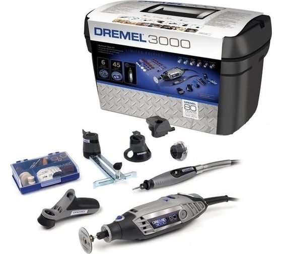 Набор Dremel: многофункциональный инструмент 3000 + 45 шт. оснастки в коробочке + 6 приставок F0133000KE