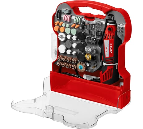 Электрический гравер ЗУБР с набором мини-насадок, 172 предмета ЗГ-130ЭК H172