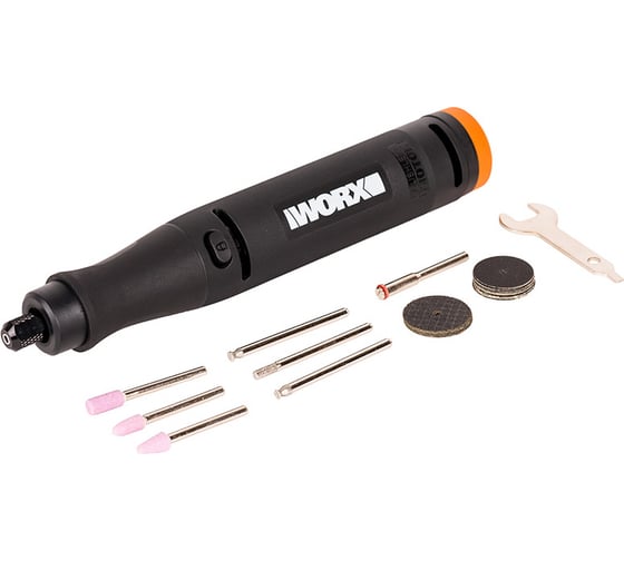Гравировальная машинка WORX WX739.9 + Выжигатель WORX WX744.9, 20 В, 2 Ач, адаптер, ЗУ, кейс WX988