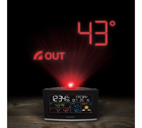 Погодная станция с цветным экраном и проектором La Crosse Technology Black WS6837
