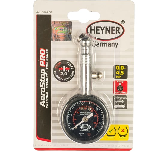 Круглый манометр с фиксацией результата Heyner 564 200