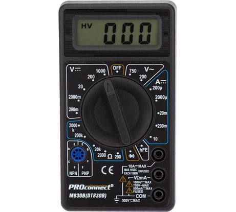 Портативный мультиметр PROconnect M830B DT830B 13-3011