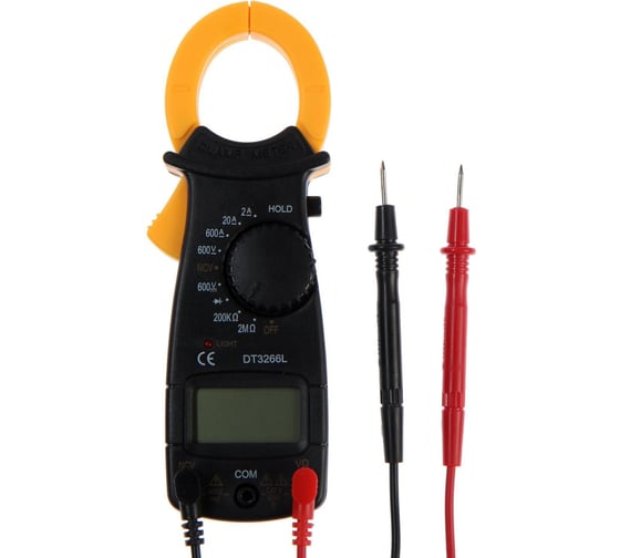 Токовые клещи ТУНДРА DT3266L, ACV/DCV, ACA, 2KΩ-200MΩ, прозвон, подсветка 2768109