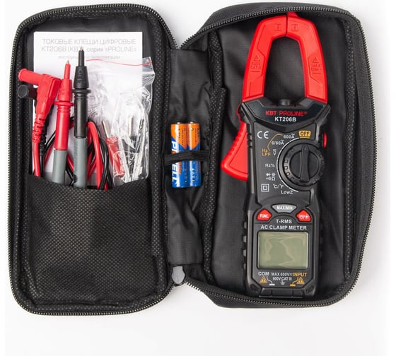 Цифровые токовые клещи КВТ KT 206B PROLINE 79130