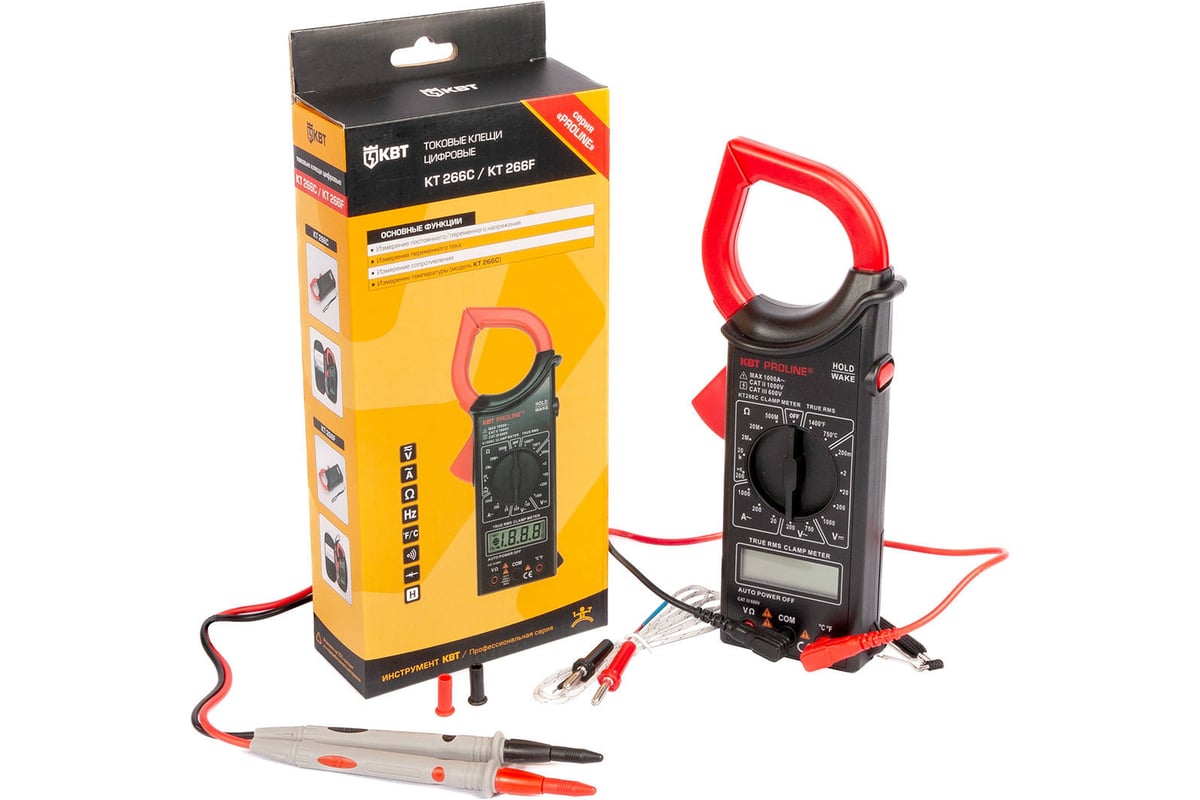 Цифровые токовые клещи КВТ KT 266C PROLINE 79132 - выгодная цена ...