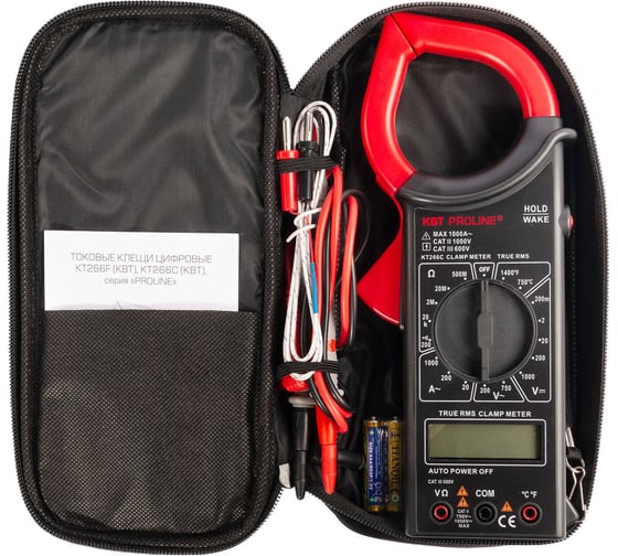 Цифровые токовые клещи КВТ KT 266C PROLINE 79132