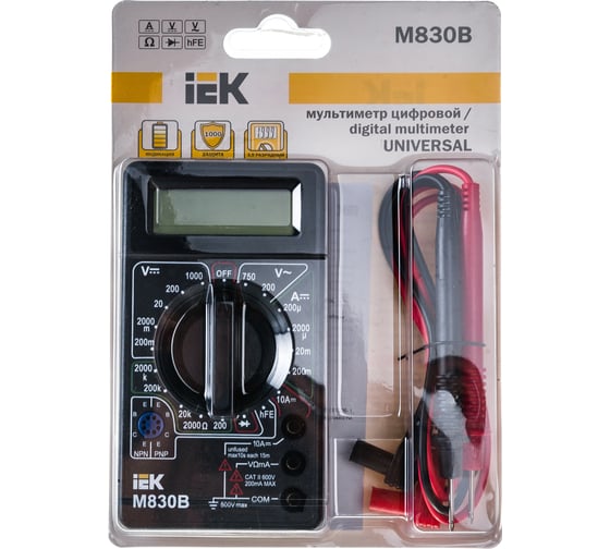 Цифровой мультиметр IEK Universal M830B 6073763 TMD-2B-830