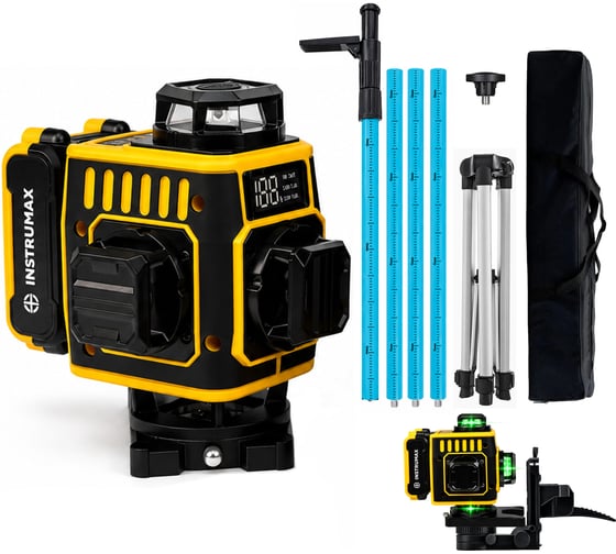 Комплект лазерный уровень INSTRUMAX GL 4-360 BAZA SET + штатив-штанга элевац. lp-300 в комплекте IM0159