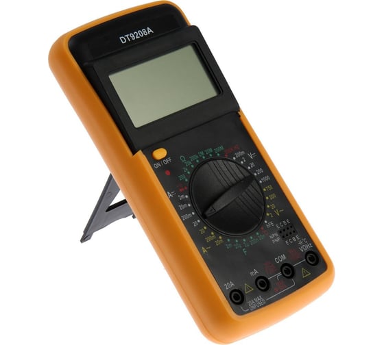 Мультиметр ТУНДРА DT-9208А, ACV/DCV, ACA/DCA, 200-200MΩ, 20nF-200mF, 40-400 C, 200 kHz 1550213