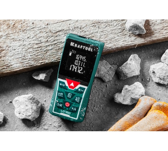 Лазерный дальномер KRAFTOOL LD-150 дальность 5см - 150м, точность 1.5 мм 34767
