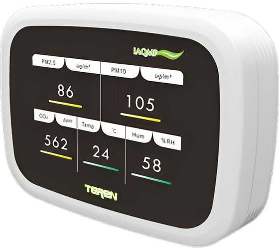 Датчик качества воздуха в помещении Teren цветной экран (voc/ch2o/pm2.5/pm10/co2/t/rh) IAQMP12345 1