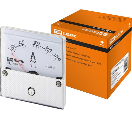 Амперметр TDM А80Н 1000А/5А-2,5 без поверки SQ1102-0237 1