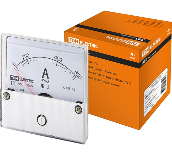 Амперметр TDM А80Н 600А/5А-2,5, без поверки SQ1102-0236 1
