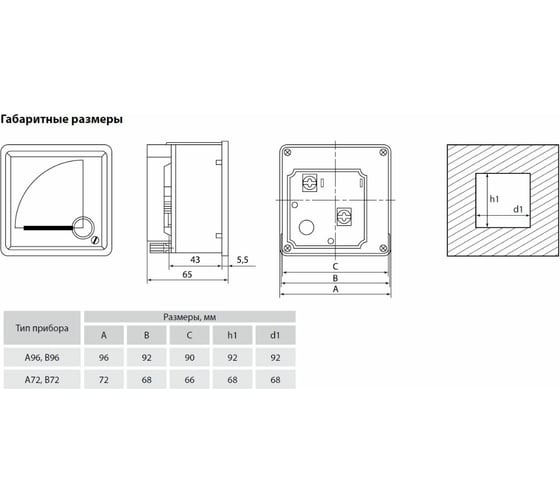 Вольтметр TDM В96П 450В-1.5 SQ1102-0120