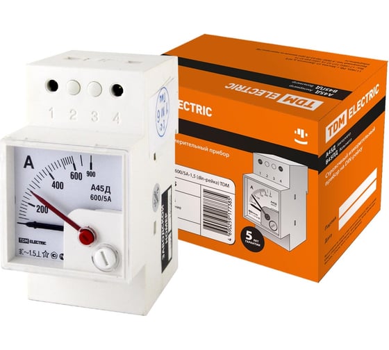 Амперметр TDM А45Д 600/5А-1.5 din-рейка SQ1102-0305