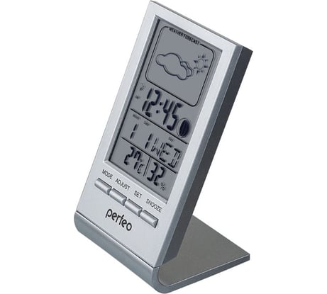 Часы-метеостанция Perfeo Angle серебряный (PF-S2092) время, температура, влажность, дата 30013223