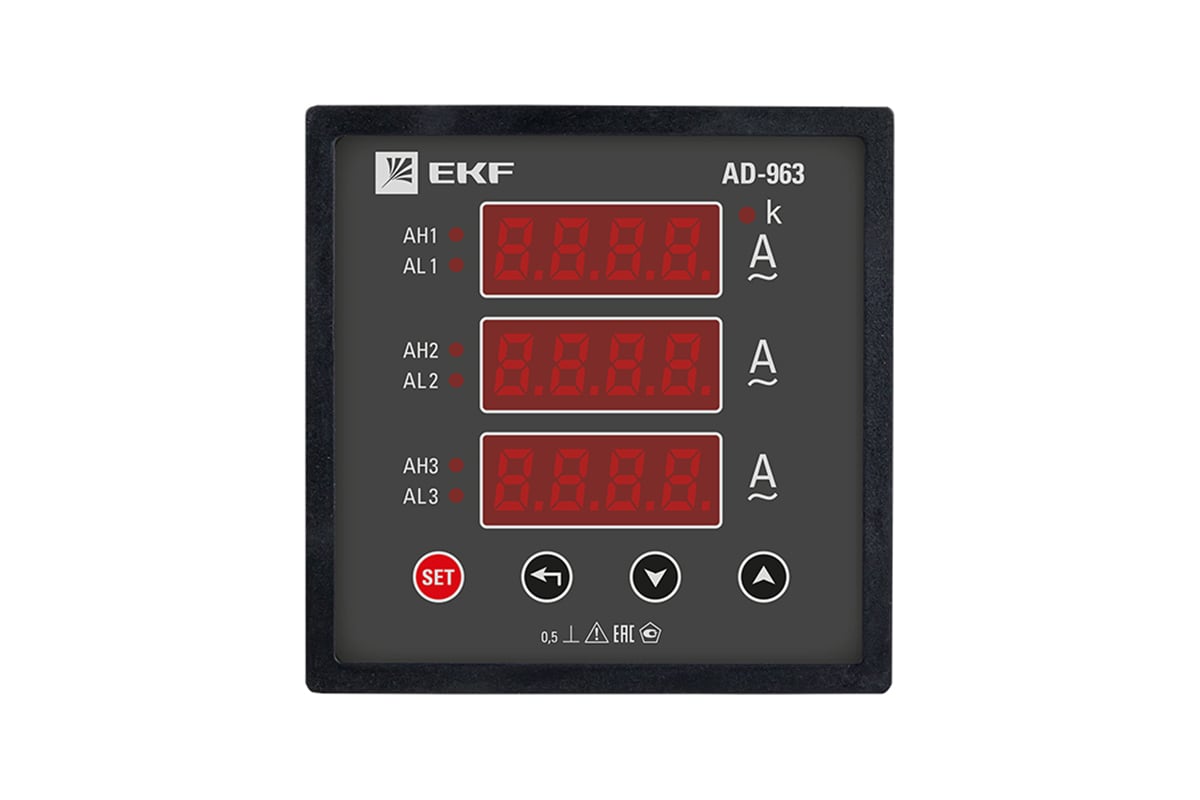 Трехфазный цифровой амперметр на панель EKF PROxima ad-963