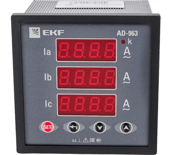 Трехфазный цифровой амперметр на панель EKF PROxima ad-963