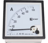 Аналоговый амперметр EKF AMA-961 на панель квадратный вырез 50А прямое подкл. ama-961-50