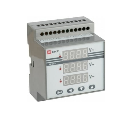 Цифровой трехфазный вольтметр EKF на DIN PROxima vd-g33