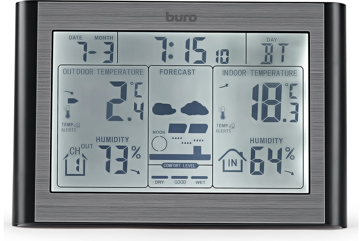 Погодная станция BURO BU-WSH114-LIGHT серебристый 1549057 - выгодная ...