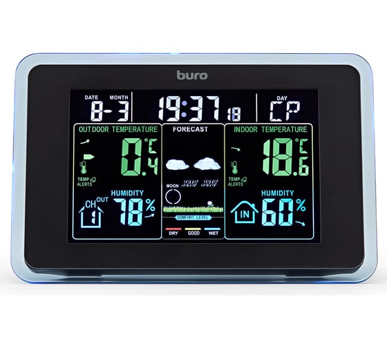 Погодная станция BURO BU-WSH168-COLOR черный 1549060 1