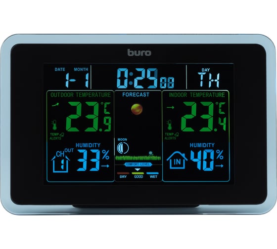 Погодная станция BURO BU-WSH168-COLOR черный 1549060