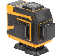 Лазерный самоуспокаивающийся уровень FIT зеленые лучи, 3 плоскости 360 гр, диапазон 20 м, Li-Ion аккумулятор, 2 уровня яркости, без треноги 18668