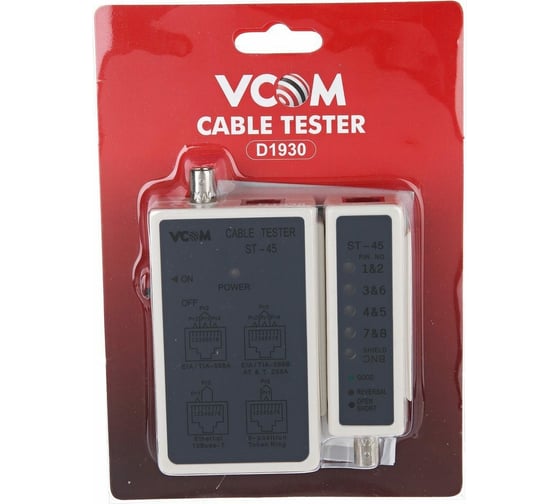 LAN тестер VCOM ST-45 для BNC, RJ-45 D1930
