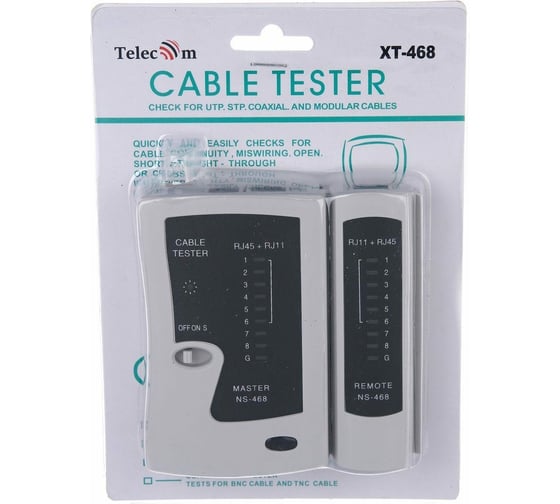 LAN тестер Telecom для RJ-45, RJ-12 /LY-CT005/ XT-468