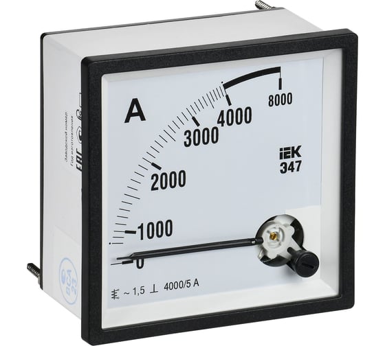 Амперметр IEK э47 4000/5а, класс точности 1.5, 96x96мм IPA20-6-4000-E