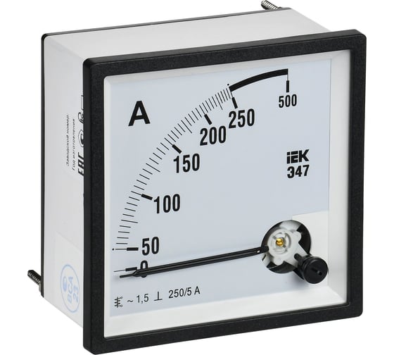 Амперметр IEK э47 250/5а, класс точности 1.5, 96x96мм IPA20-6-0250-E