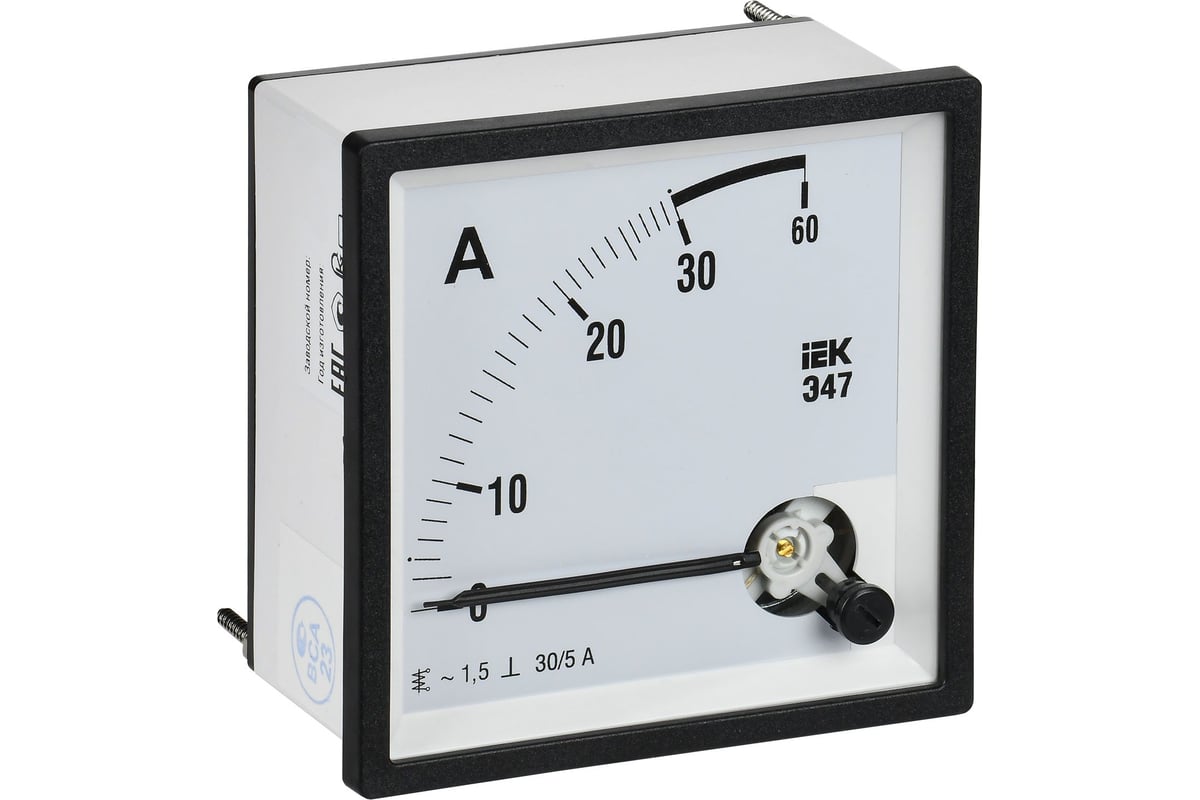 Амперметр IEK э47 30/5а, класс точности 1.5, 96x96мм IPA20-6-0030-E ...