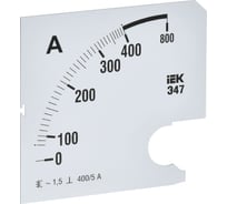 Шкала сменная для амперметра IEK э47 400/5а-1,5 96x96мм IPA20D-SC-0400