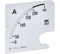 Шкала сменная для амперметра IEK э47 200/5а-1,5 96x96мм IPA20D-SC-0200