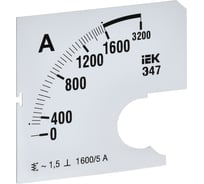 Шкала сменная для амперметра IEK э47 1600/5а-1,5 72x72мм IPA10D-SC-1600