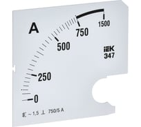 Шкала сменная для амперметра IEK э47 750/5а-1,5 96x96мм IPA20D-SC-0750