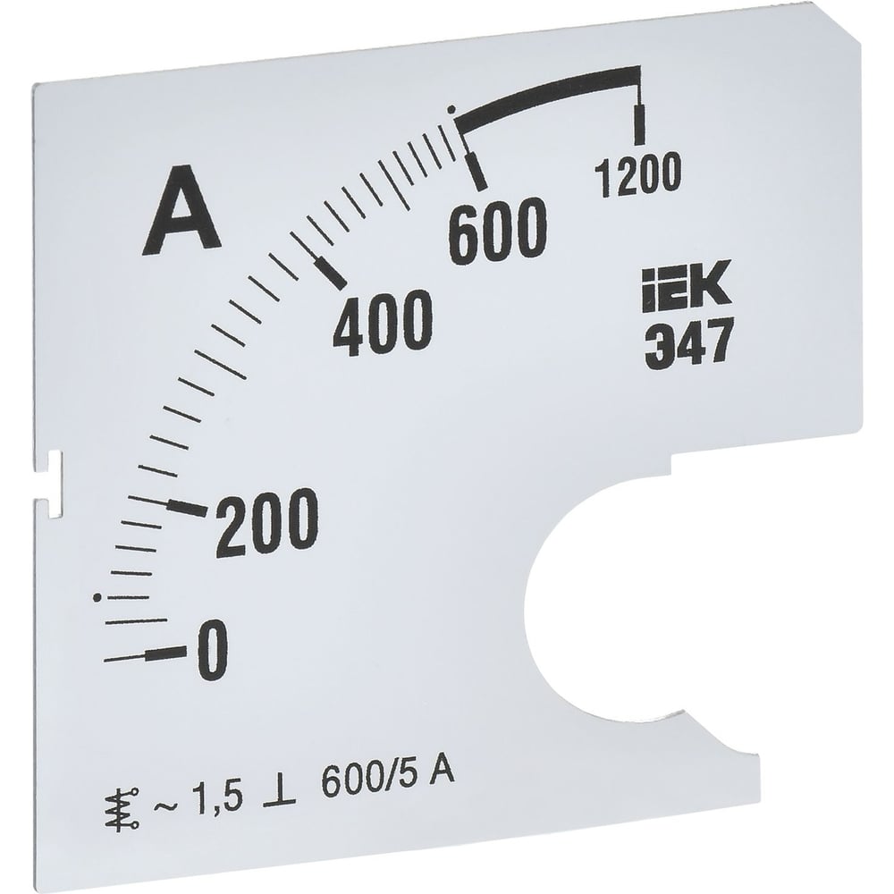 Шкала сменная для амперметра IEK э47 600/5а-1,5 72x72мм IPA10D-SC-0600 ...