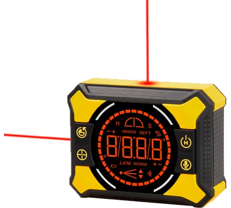 Электронный уровень-угломер с лазерными направляющими TECHNICOM 0-360°, ЖК дисплей, 2 магнита, АКБ 650 мАч, автокалибровка, автоотключение, дальность 10м TC-LA905