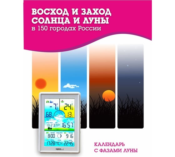 Метеостанция с беспроводным датчиком BVItech белая BV-675