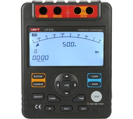 Цифровой измеритель сопротивления изоляции UNI-T UT512 00-00000189 1