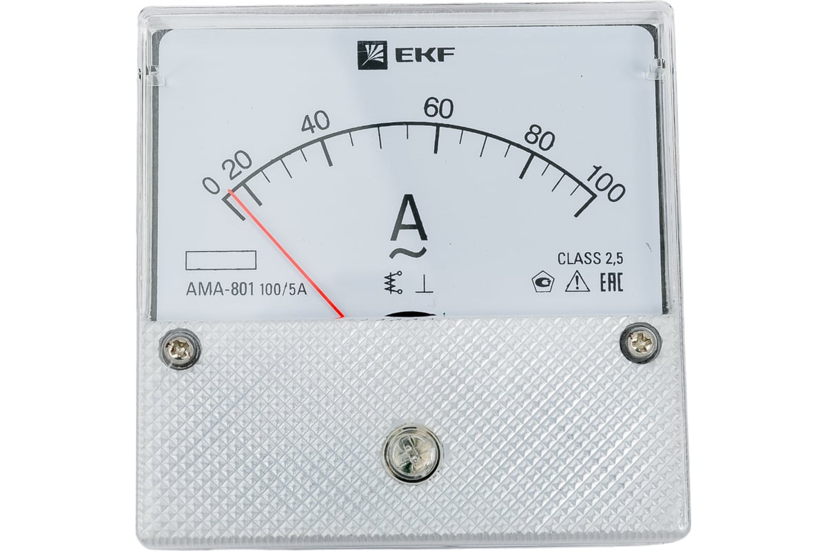 Аналоговый амперметр EKF AMA-801 на панель, круглый вырез 100А трансф ...