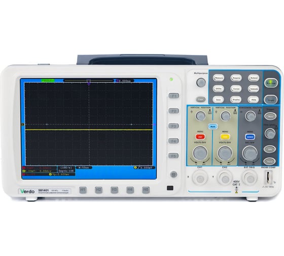 Цифровой осциллограф VERDO SB1401+SDS battery+soft bag  2 канала 100 МГц, дискретизация 8 бит-1 Гвыб,/c, 500 Мвыб/с на 2 каналах, покадровый регистратор SB140100K