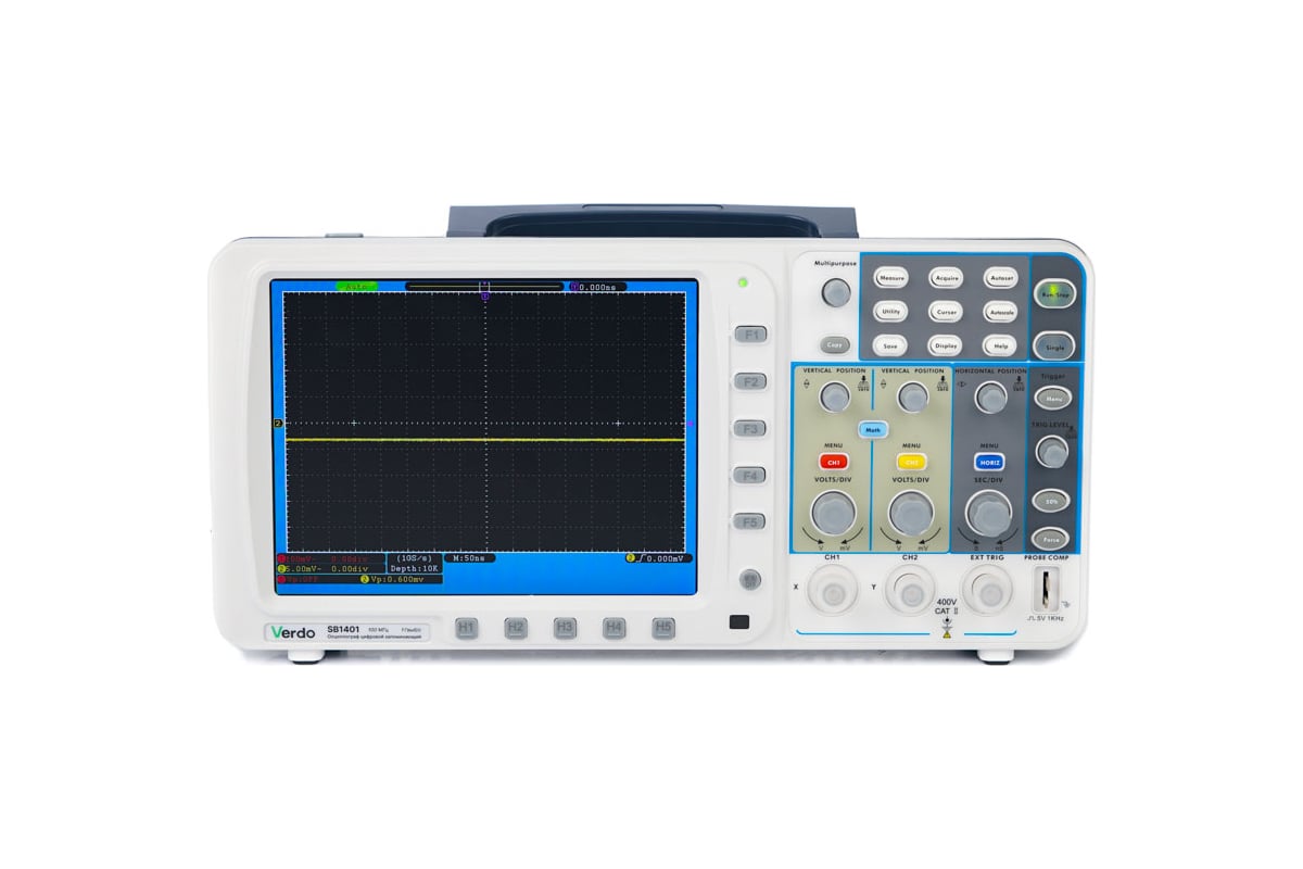 Цифровой осциллограф VERDO SB1403 2 канала 200 МГц, дискретизация 8 бит-1  Гвыб,/c, 500 Мвыб/с на 2 каналах SB140300
