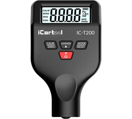 Толщиномер лакокрасочных покрытий iCartool nFe/Fe, точность 2,5%,  макс.1500 мкм, подсветка дисплея IC-T200
